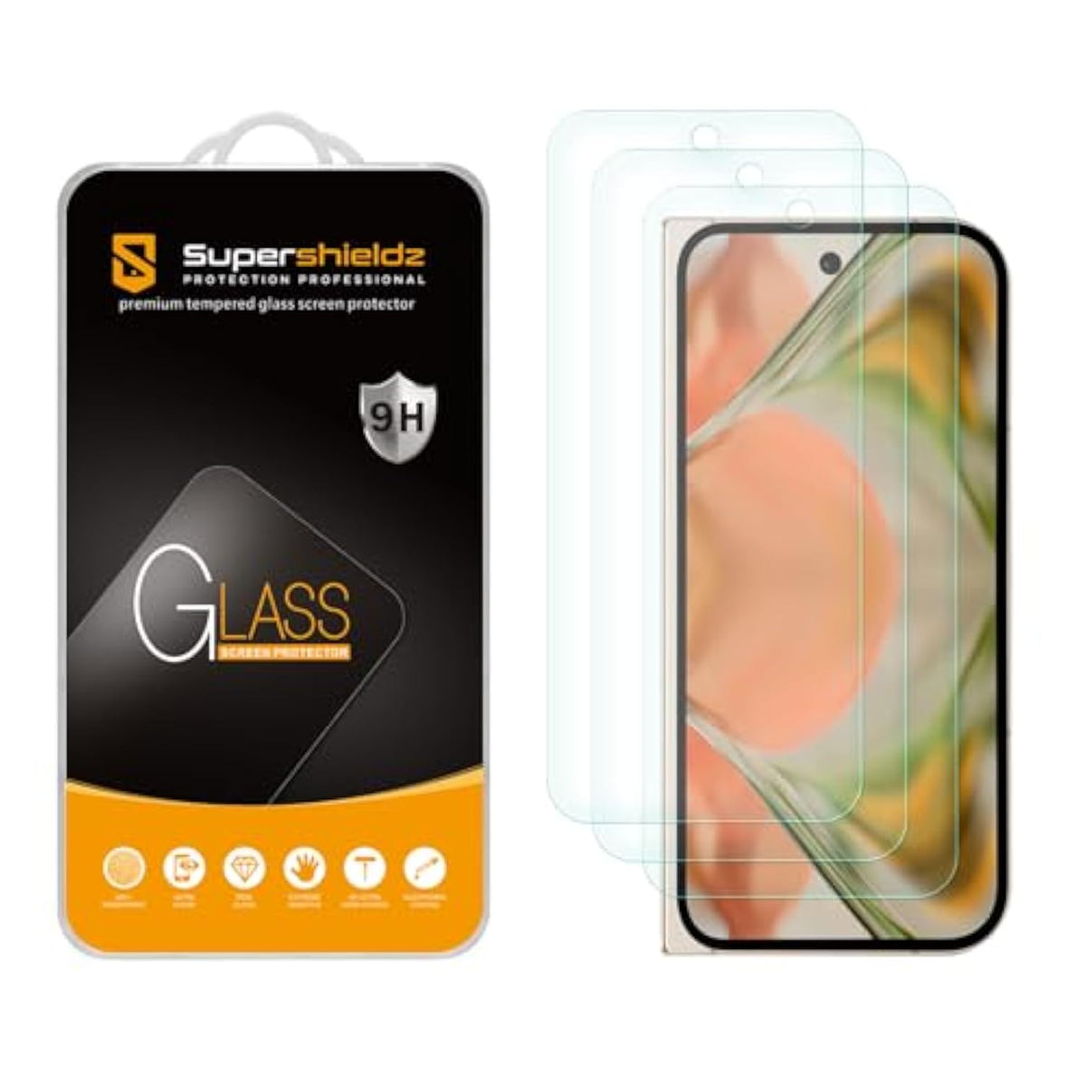 (3 Pack) Designed For Google Pixel 9 Pro Fold (Front Screen Only) [Case-Friendly] Tempered Glass Screen Protector, Anti Scratch, Bubble Free