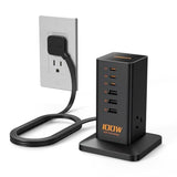 Charging Station Pd 100W, 9-In-1 Usb C Power Strip For Iphone 16/15, Macbook, Tablet, Desktop Phone Fast Charger With 3 Ac, 3 Usb-A Ports, Home Drom Office Accessories