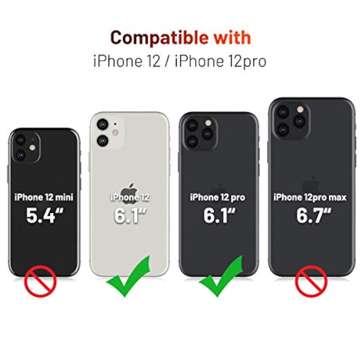 Compatible With Iphone 12 Case/Compatible With Iphone 12 Pro Wallet Case, Pu Leather Flip Case With Card Holders Rfid Blocking Kickstand Phone Cover 6.1 Inch (Black)
