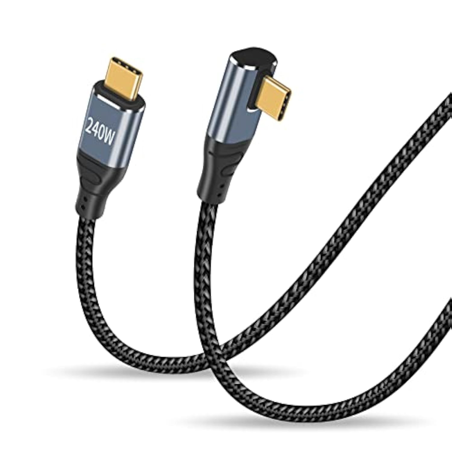 90 Degree Usb C Cable 6.6Ft/2M, 240W Usb C Charging Cord, Right Angle Usb C Ma