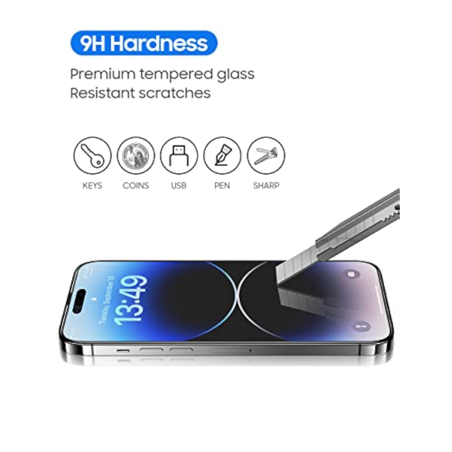 [2 Pack] Matte Screen Protector Designed For Iphone 14 Pro(6.1", 2022), Anti-Glare Anti-Fingerprint Scratch Resistant Tempered Glass, Edge To Edge Full Coverage With Easy Installation Kit