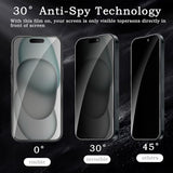 [2+2 Pack] Privacy Screen Protector for iPhone 15, Anti-Spy Shatterproof Tempered Glass with Camera Lens Tempered Glass 9H Hardness Bubble Free