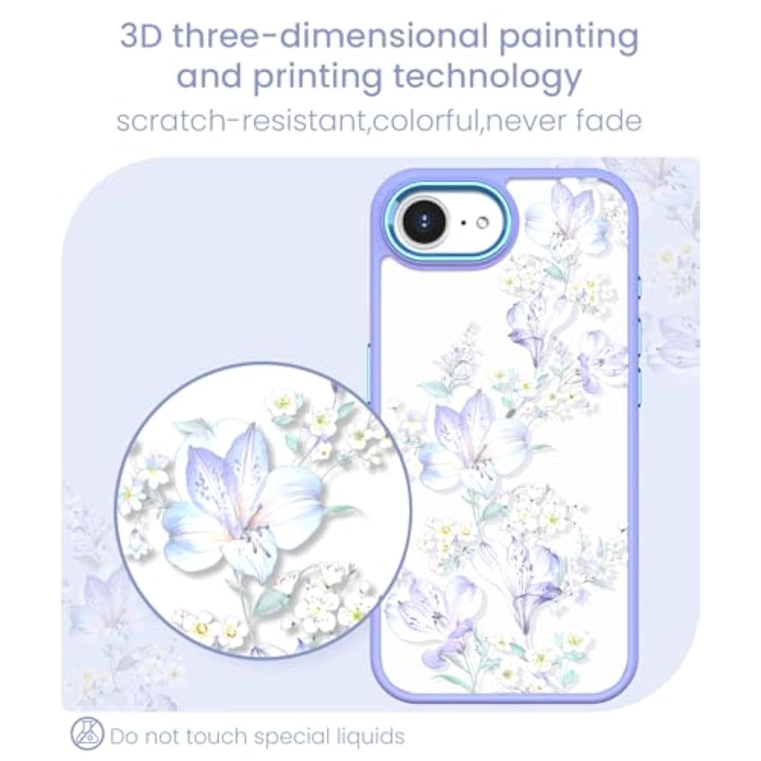 For Iphone 16E Case+Tempered Glass Screen Protector, [ Grade Protective] Slim Soft Tpu & Hard Pc,Girls Women Crystal Clear Flower Pattern Cover For Iphone Se 4Rd Gen 2025-Daffodils