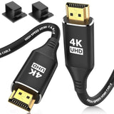 Hdmi Cables 20Ft/6M, 4K @ 60 Hz In-Wall Cl3 Rated Hdmi 2.0 Cord High Speed Hd
