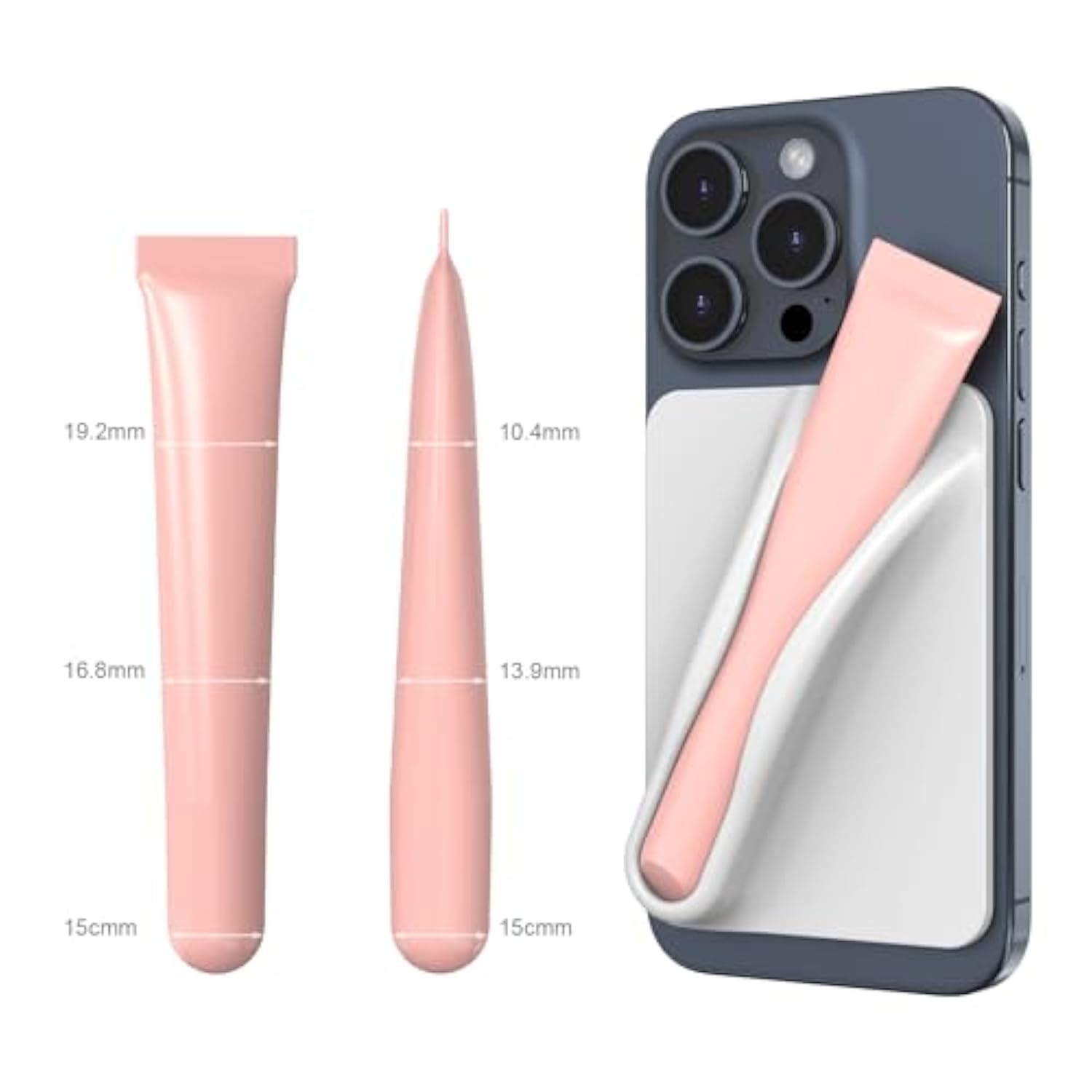 Silicone Lip Holder For Cell Phone Lipstick Lip Glaze Phone Case Back Stick On Holder For Iphone And Android Phones, Grey