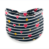 4 Pcs Valentine'S Day Headbands For Women, Black White Wide Turban Dress Up Costume Breathable Stretchy Non Slip Head Wrap, Love Heart Pattern Holiday Fall Winter Hair Band For Yoga Running Party