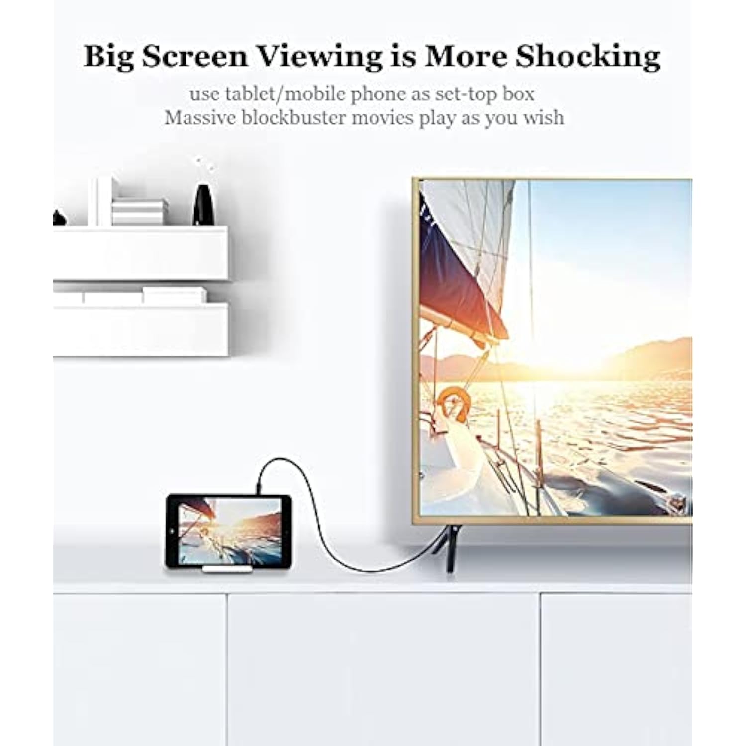 Micro Usb To Hdmi 1080P 4K Cable 1.5M/ 5Ft Converter, Compatible With Videos P