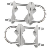 Double Antenna Mast Clamp - 2 PCS Antenna Pole Mount Bracket V Jaw Block with U Bolts,Heavy Duty Mast Mount Bracket Kit
