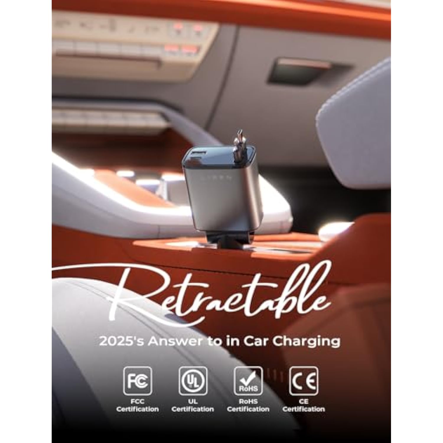 69W Retractable 4-in-1 Fast Car Charger for iPhone, Galaxy, Pixel, USB-C