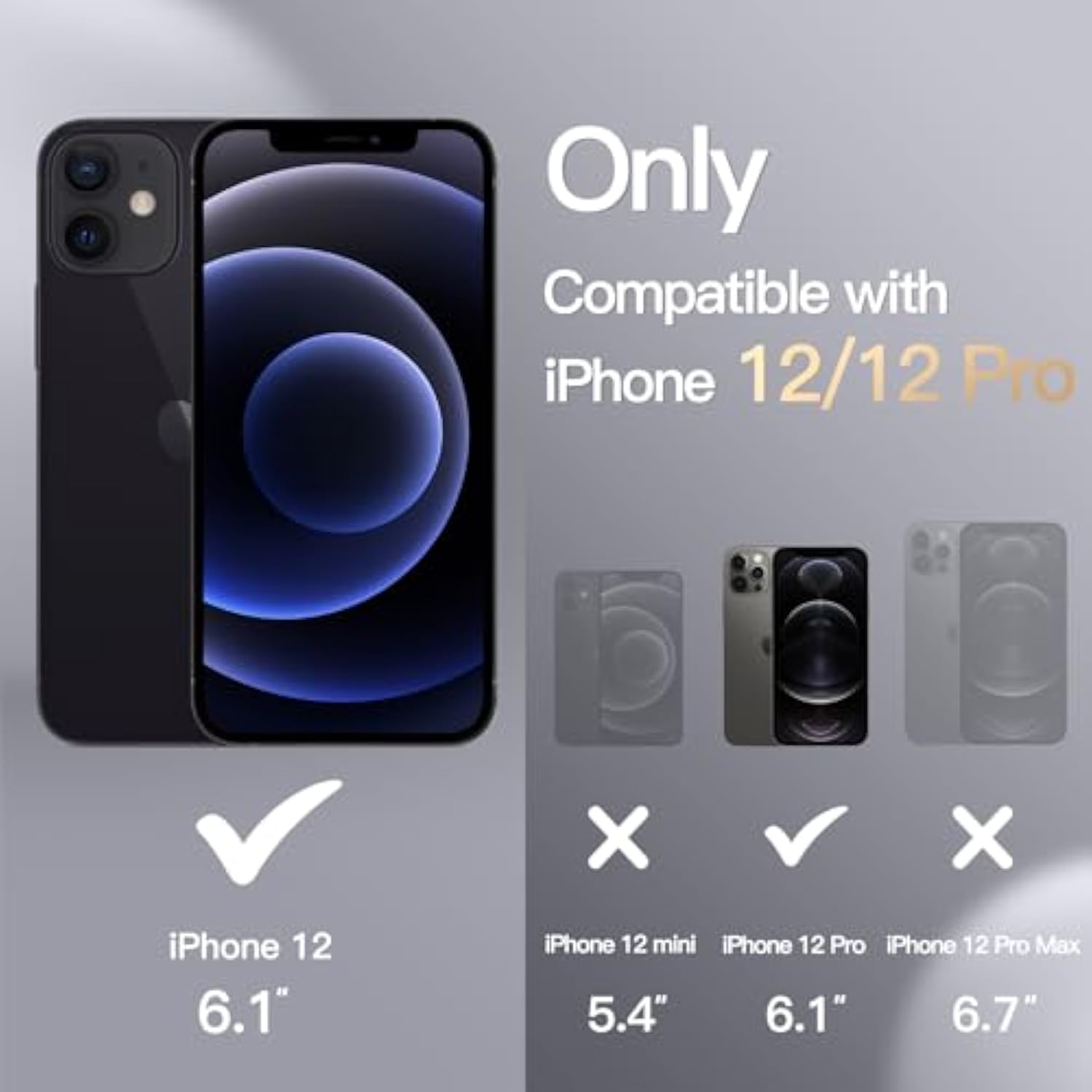 JETech Silicone Case for iPhone 12/12 Pro 6.1-Inch, Silky-Soft Touch Full-Body Protective Phone Case, Shockproof Cover with Microfiber Lining (Black)