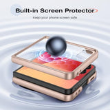for  Galaxy Z-Flip-7 Case with Ring, Full Body Shockproof Z Flip7 Case with Built-in Outer Screen Protector Girls Women Cover for Galaxy Z