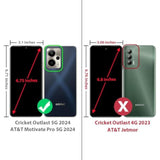 For Cricket Outlast 5G 2024 Case, At&T Motivate Pro 5G With [Built-In Screen Protector], [9Ft Military Grade Drop Tested] Full-Body Protective Shockproof Bumper Case (Glitter Pink/Aqua)