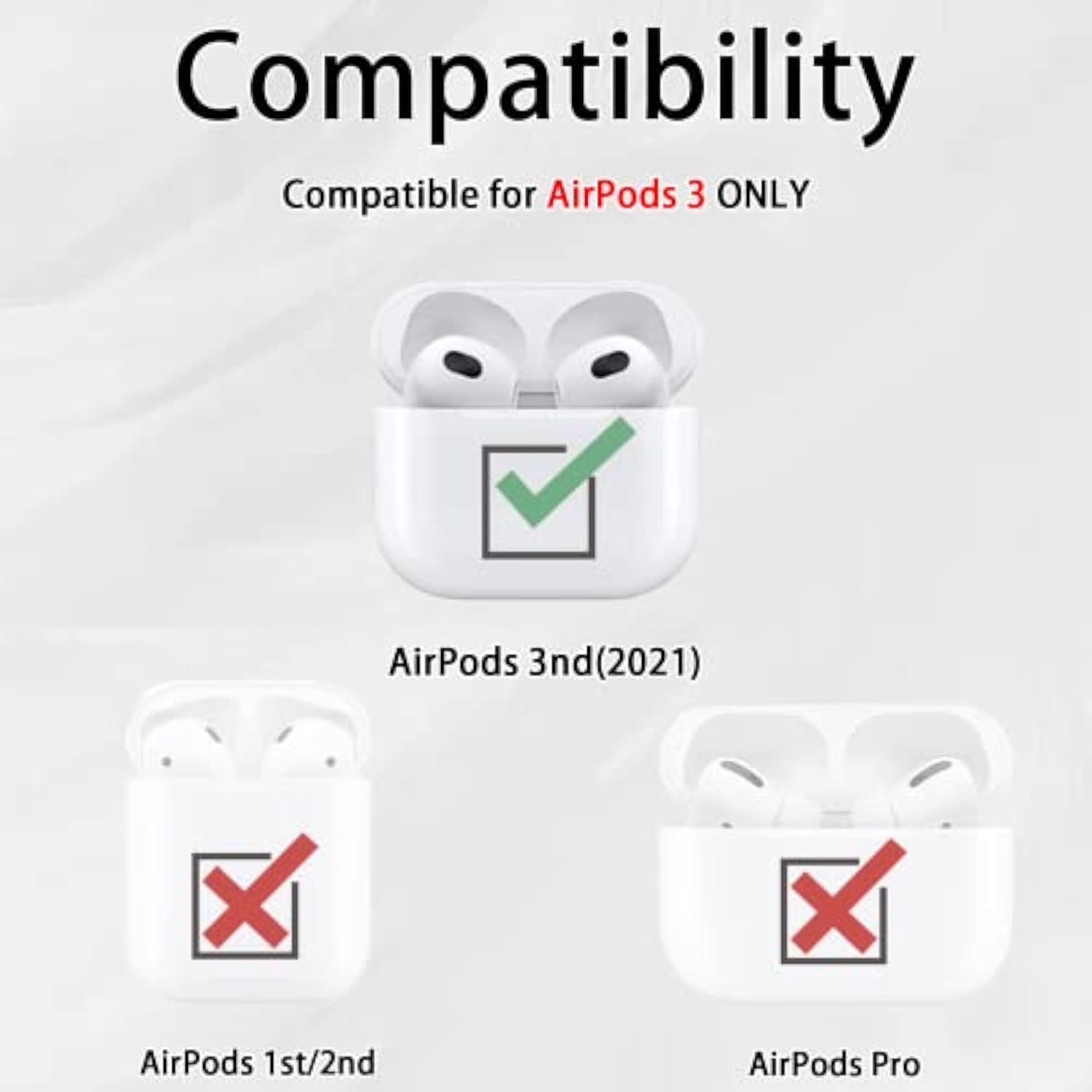 2 In 1 Protective Case Combo Set Compatible For Apple Airpods 3(2021) Airtag, Gps Tracker Holder With 2 Pcs Tpu Screen Protector&Keychain, Soft Silicone Anti-Lost Anti-Scratch Skin Cover(Navyblue)