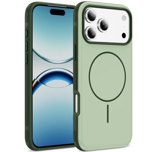 Magnetic for iPhone 16 Pro Max Case Compatible with MagSafe Shockproof Drop Protection Case for iPhone 16 Pro Max Phone Case ? (Matcha Green+Dark