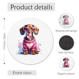 Cute Dachshund Weenie Dog Mouse Pad 7.9X7.9 Inch,Pink Bubble Gum Weiner Dog Mouse Pads For Wireless Mouse Computers Laptop Desk Accessories Office Supplies,Dachshund Weiner Gifts For Women