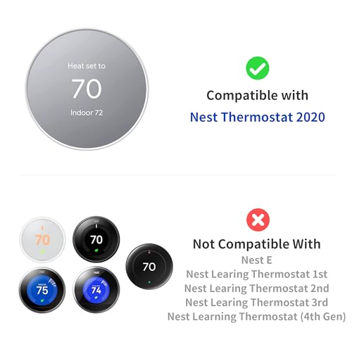 Nest Thermostat Wall Plate - Compatible With Google Nest Thermostat 2020 - Nest Thermostat Trim Kit, Nest Thermostat Wall Plate Cover Accessory Easy Installation - Snow