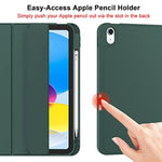 (A16) Case/ 10Th Generation Case [11-Inch 2025/10.9 Inch 2022] With Pencil Holder, Smart Cover With Soft Tpu Back [Support Auto Wake/Sleep] (New Midnight Green)