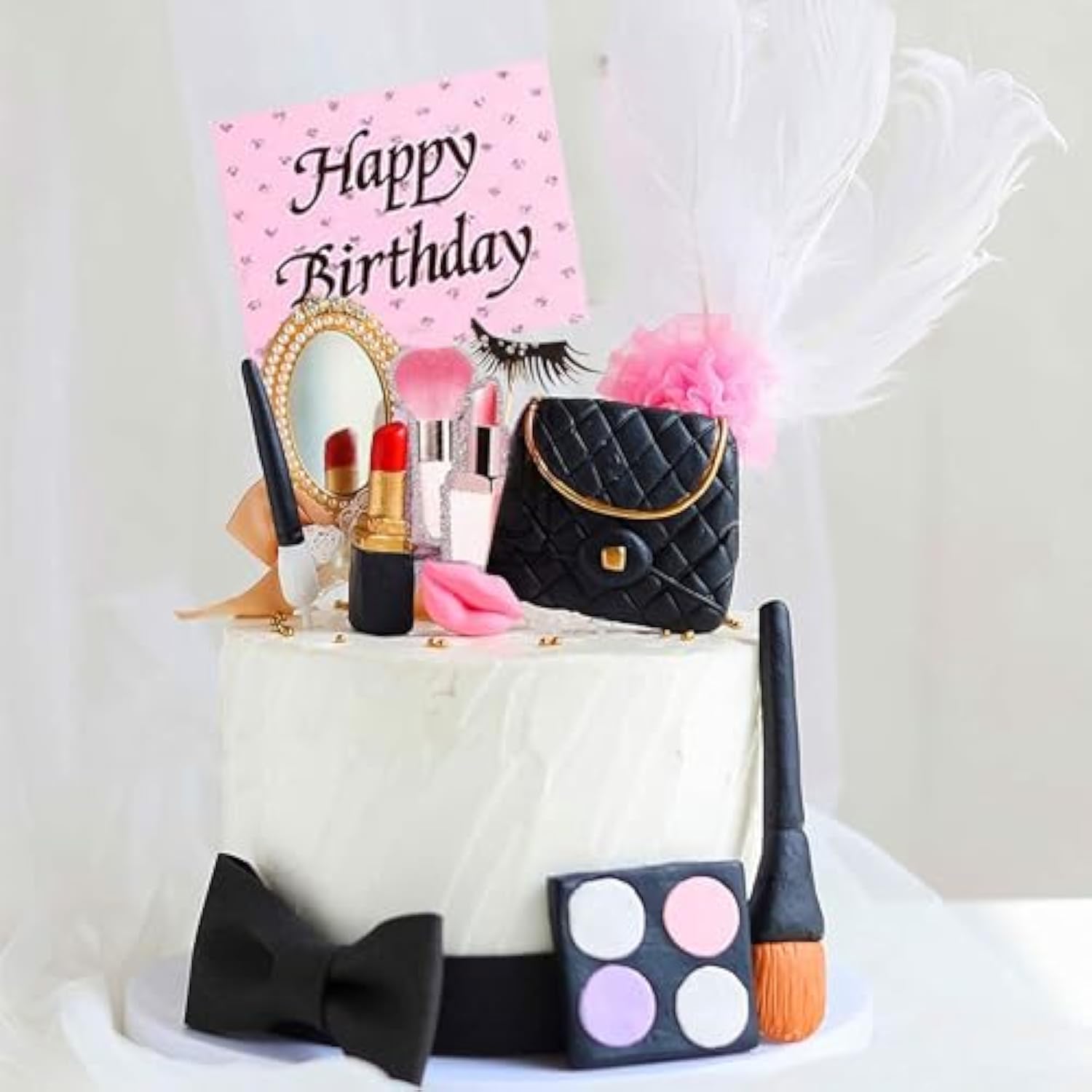 Makeup Cake Decorations Spa Birthday Cake Topper Spa Party Supplies Salon Birthday Decoration