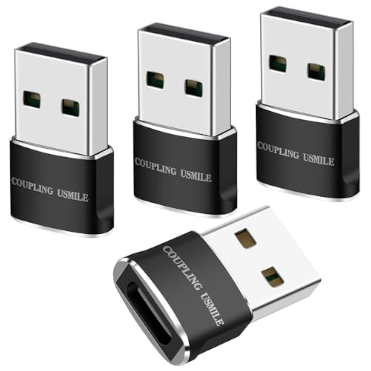 Usb To Usb C Adapter 4 Packs For Iphone Fast Charging, Transfer And Type C Otg Convert. Usbc To A Compatible With Iphone 16 16E 15 Plus Pro Max,Ipad Pro Air 4 Mini 6 Almost Usb Devices