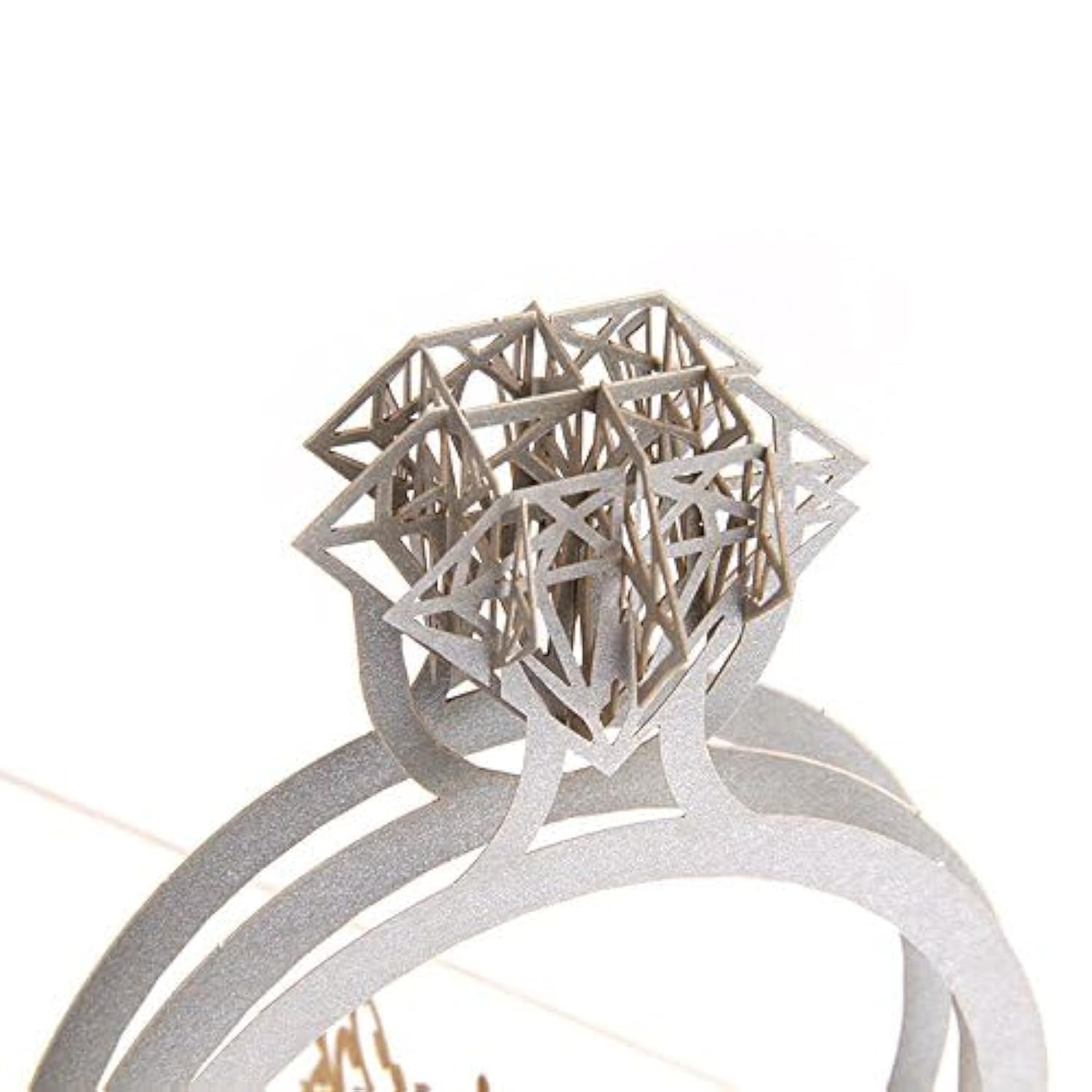 Handmade 3D Pop Up Diamond Ring Birthday Cards Creative Greeting Cards Papercraft (Diamond Ring)