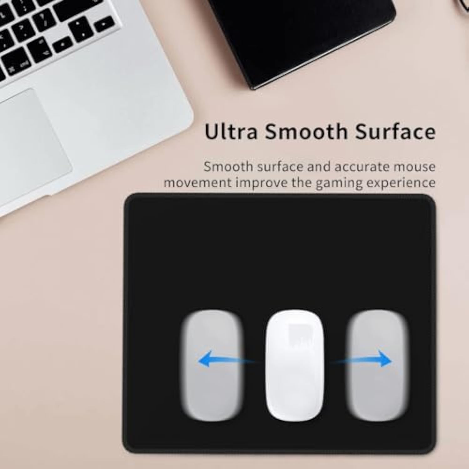 Personalized Mouse Pad, Add Your Own Photo Picture Text Logo Name, Customized Rubber Waterproof Desk Writing Pad For Office Home, Black0, Horizontal, 9.5Inx7.9In