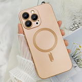 Magnetic Case For Iphone 14 Pro Max Phone Case For Women, Matte Soft Metallic Luster Design With Camera Lens Protector, Compatible With Magsafe Case For Iphone 14 Pro Max 6.7"-Champagne Gold