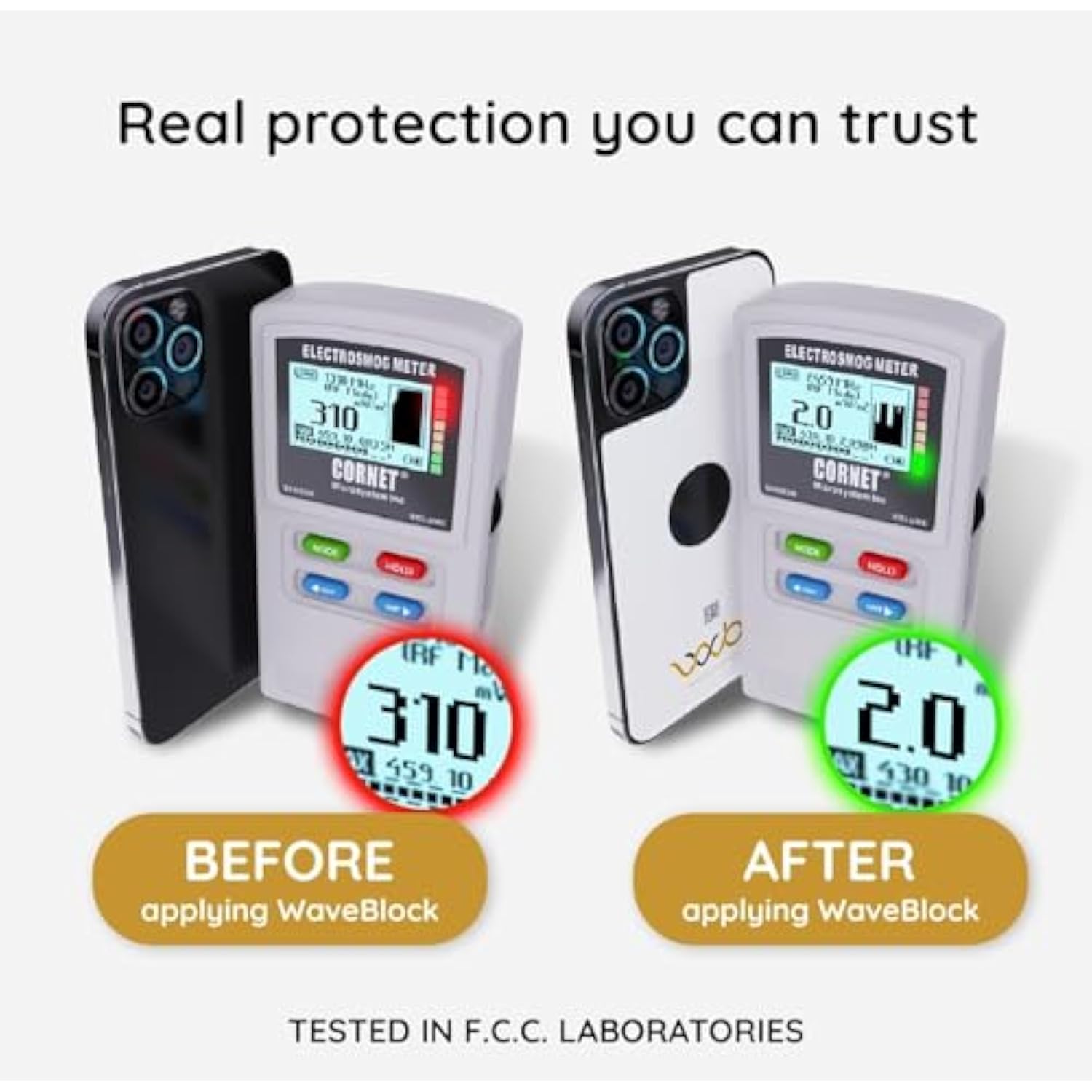 Emf Blocker For Cell Phone - Made For Iphone 16/16 Pro - The Only Patented Real Scientifically Backed Lab-Tested 5G-Shield Emf Reduction Sticker, Usa Made, Protect Yourself White