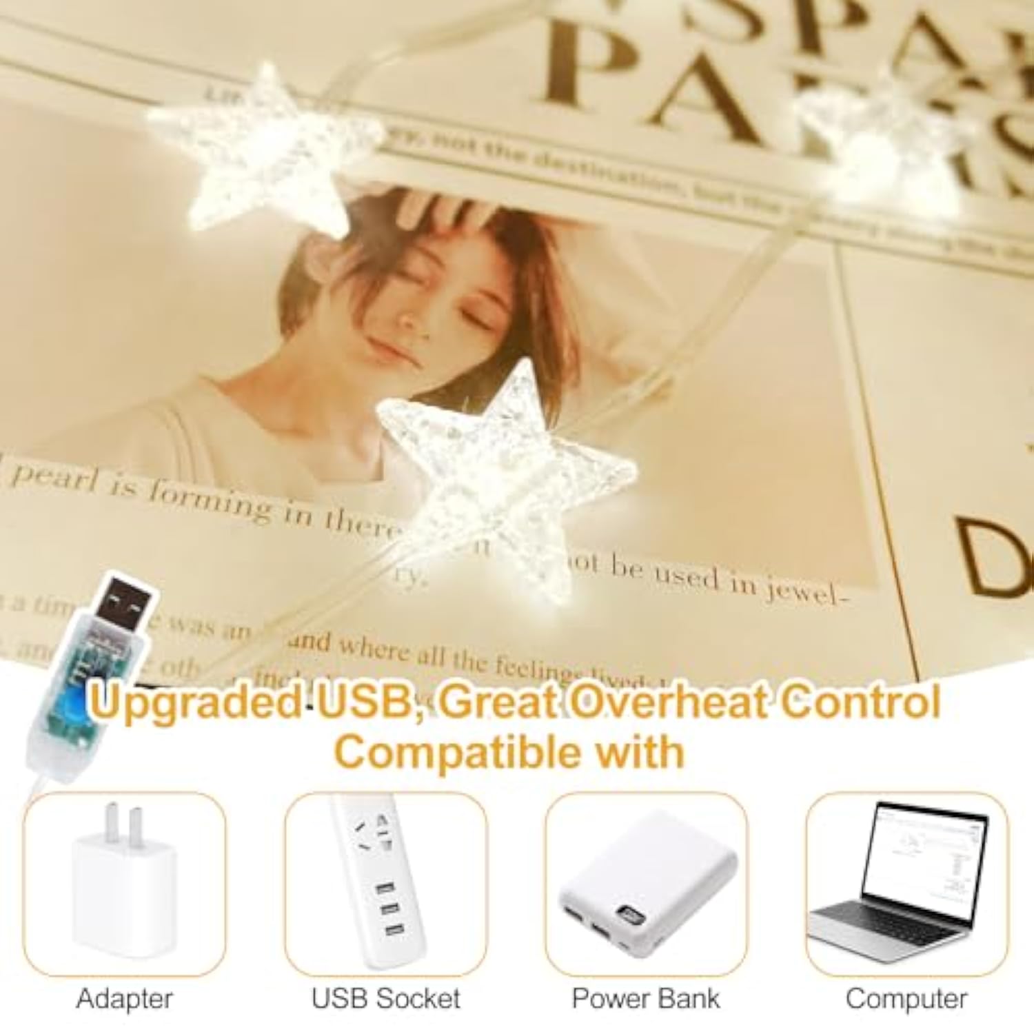 Star Curtain Lights Hanging Star Light For Window 70 Stars String Lights For Wall Décor Usb Plug In 8 Modes Twinkle Fair