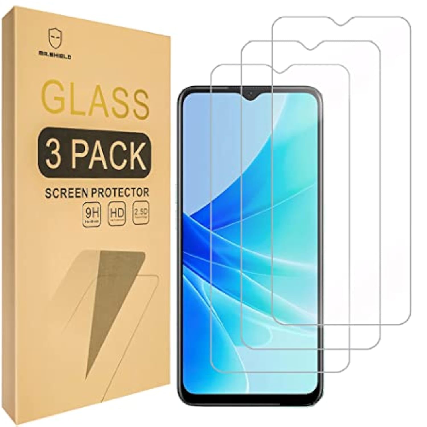 [3-Pack] Designed For Oppo A77 / Oppo A57 [4G/5G] [Tempered Glass] [Japan Glass With 9H Hardness] Screen Protector With Replacement