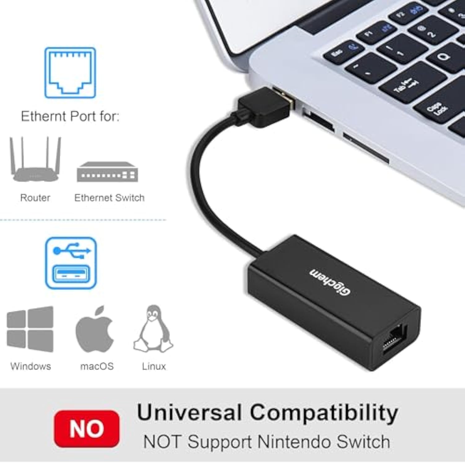 Usb 2.0 To Ethernet Adapter [2-Pack] Usb To Rj45 Adapter Supporting 10/100 Mbp