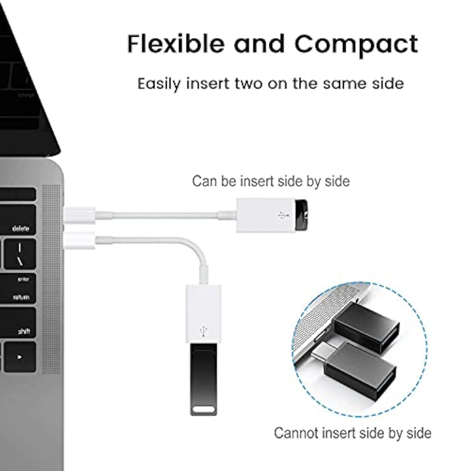 Usb C To Usb 3.0 Adapter [2 Pack], Type C Male To Usb Female Otg Cable Thunderbolt3 To Usb 3.1 Adapter Compatible With Macbook Pro/Air M2/M1, Iphone 16,15 Pro Max,Ipad Pro,Galaxy S24/S23/S22/S21