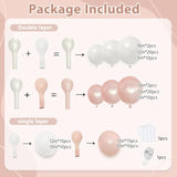 Pink And White Balloons Arch Kit, Double Stuffed Pastel Pink Balloons Garland Boho Baby Pink White Orange Neutral Balloons Arch Kit For Wedding Birthday Bridal Shower Birthday Party Decorations