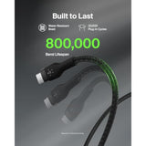 Belkin BoostCharge Pro Flex Braided USB-C to USB-A (2M/6.6ft) Fast Charging Cable USB-IF Certified for iPhone 16, iPhone 16 Pro, iPad Pro, Galaxy S25, S24, Pixel, Nintendo Switch 2 & More - Black