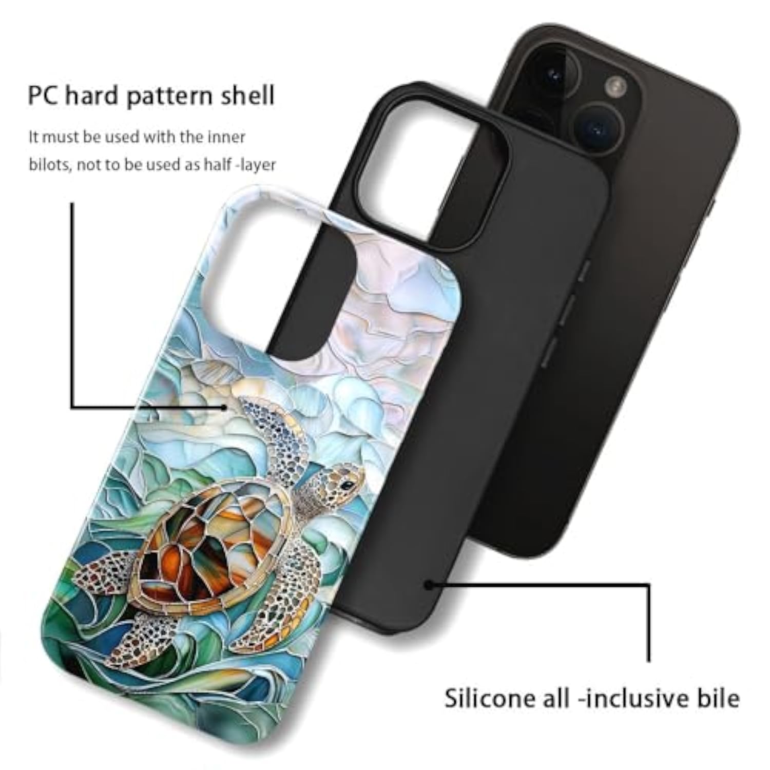 Compatible With Iphone 16 Pro Max,Anti-Scratch Glossy Case Cover,Turtle Blue Green Sea