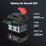 Replacement For Dewalt 20V Battery 6.0Ah 2 Packs, Compatible With Dewalt Dcb200 Dcd Dcf Dcg Series Cordless Power Tools