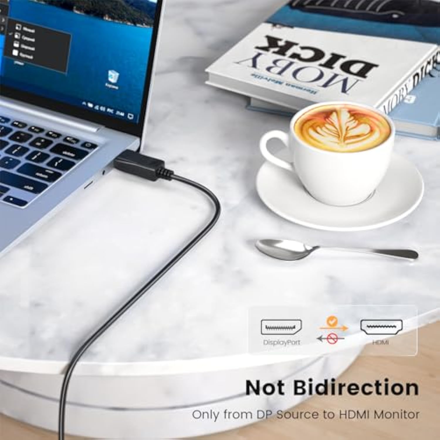 4K Displayport To Hdmi Cable 3.3Ft, High Speed (1440P 60Hz, 1080P 120Hz) Uni-D