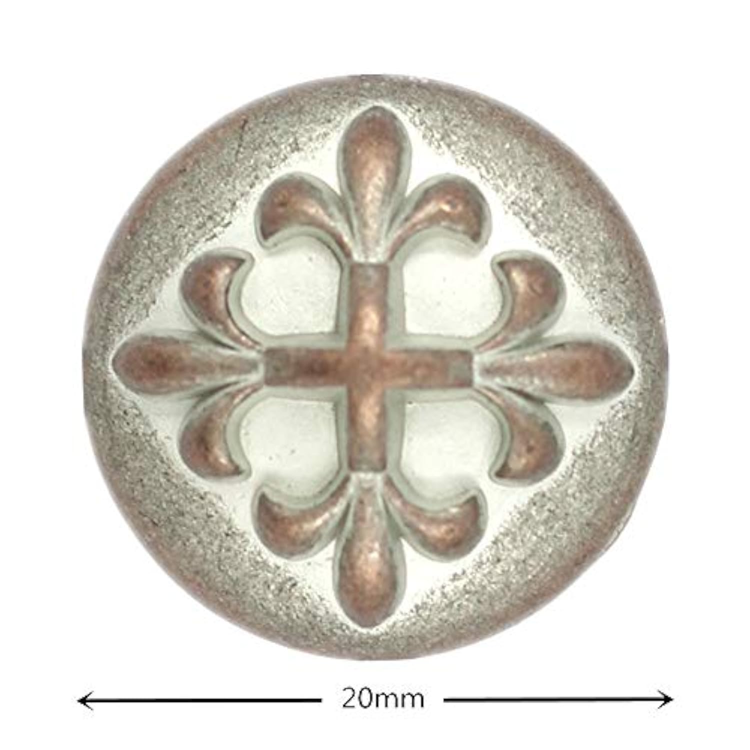 10 Pieces Baroque Cross Metal Shank Buttons. 20Mm (3/4 Inch) (Copper W