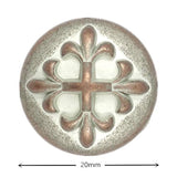 10 Pieces Baroque Cross Metal Shank Buttons. 20Mm (3/4 Inch) (Copper W