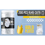 Bundle – 2 Items: Rj45 Crimp Tool + 200 Pack Of Cat6 Pass Through Connectors.