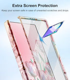 for  Galaxy Z Fold 7 Case,Built in Front Screen Protector,Gold Glitter Marble Pattern Hard PC Slim Shockproof Full Body Drop Protective Case