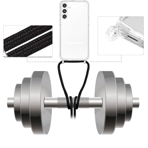 Case for Galaxy S24 with Adjustable Lanyard Strap,Soft Slim Clear TPU + Hard PC Shock-Absorption Bumper Protective Cover Compatible for