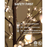 Lighted Cherry Blossom Tree Set 4Ft, 5Ft And 6Ft With 144/184/240 Warm White Led Lights For Holiday Decor - Dimmable, Ul Certified, Waterproof - Ideal For Indoor And Outdoor Decoration