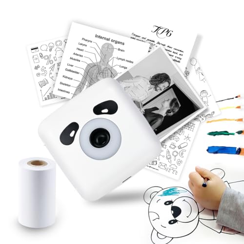 Sticker Printer, Tp6S Print Pod Mini Printer, 300Dpi Thermal Sticker Maker Machine, Portable Pocket Printers With 1Roll Paper For Photos, Study Graphics, Notes, Journal, Diy, Gift Blessings