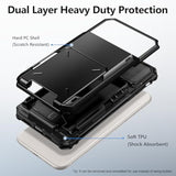 For Iphone Se Case 2022 Credit Card Holder Id Slot Pocket Dual Layer Protective Bumper Rugged Tpu Rubber Armor Hard Shell Cover For Iphone Se3 Black