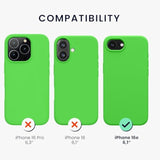 kwmobile Case Compatible with Apple iPhone 16e Case - TPU Silicone Phone Cover with Soft Finish - Lime Green