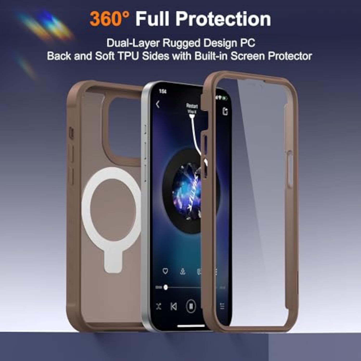 iPhone 15 Pro Max Case with Stand 6.7 inches, Desert Brown