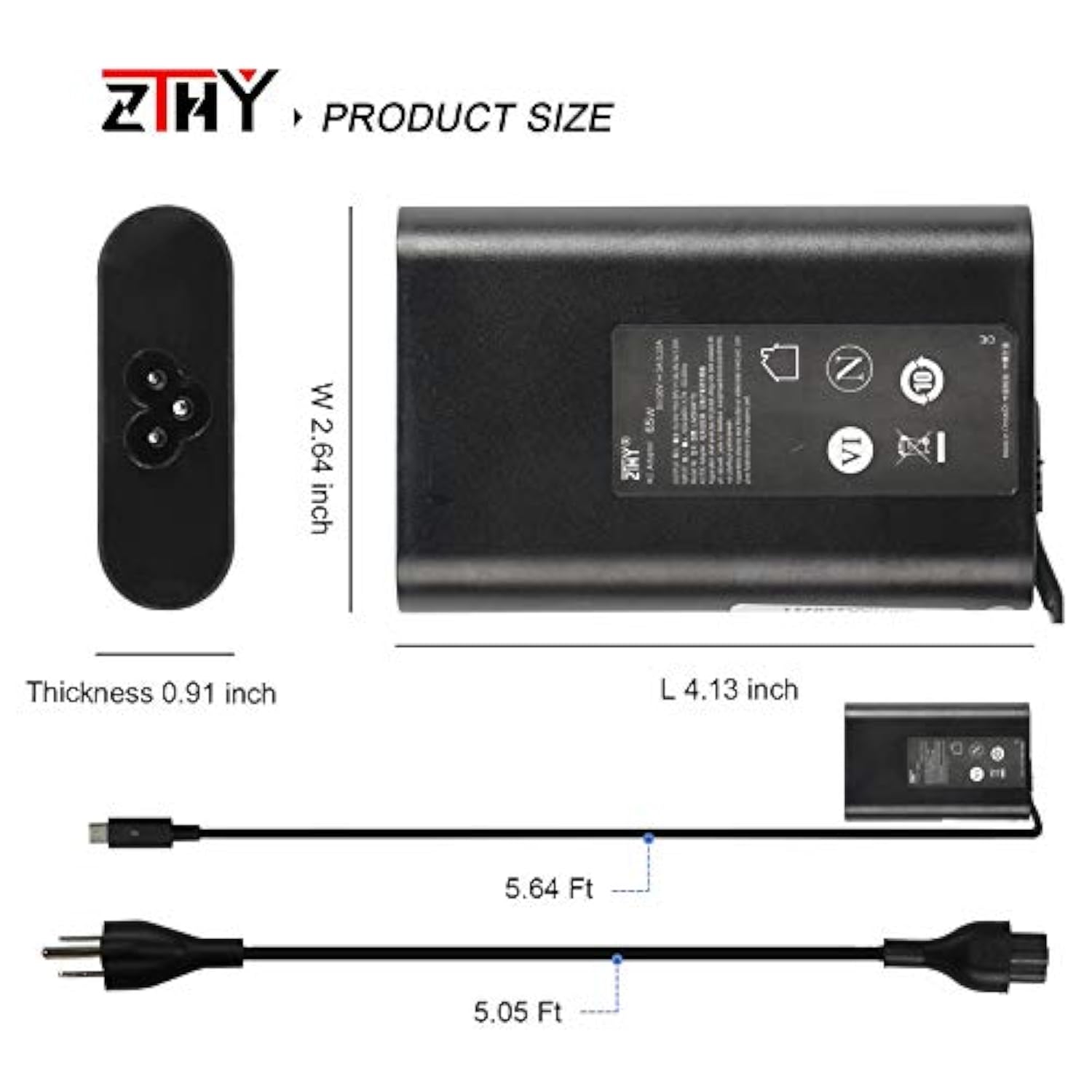 New 65W Usb C Type-C Slim Charger Adapter Compatible With Hp Elitebook X360 10