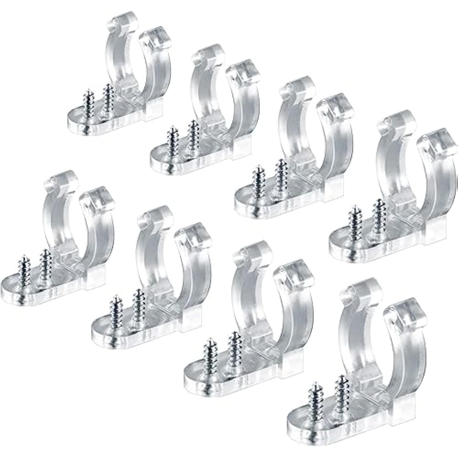 100 Pieces 1/2 Inch Led Rope Light Clips Holder With 200 Pieces Screws Clear Pvc Mounting Rope Light Clips For Christmas Hanging Outdoor Wall Mount Led Light