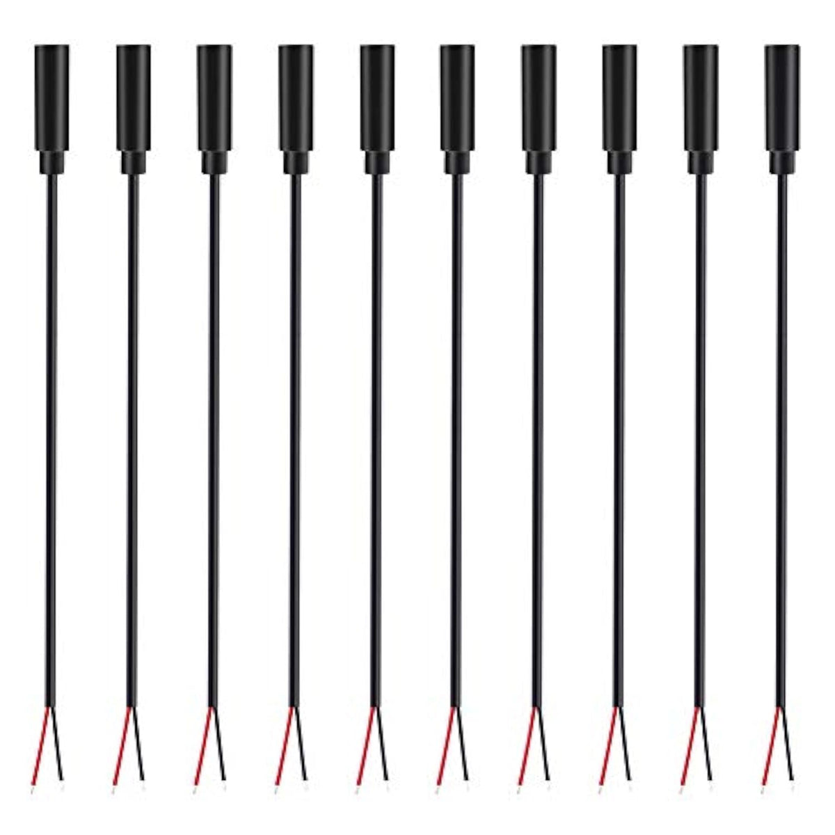 10-Pack 3.5Mm 1/8" To Speaker Wire Ts Mono Female Jack To Bare Wire Pigtail 3.5Mm Plug Connector Adapter Repair Audio Cable For Speaker, Trigger Cable