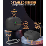 Silicone Protective Case Cover for JBL Vibe 200TWS and JBL Beam, Shock Resistant and Anti-Scratch, Compatible Devices, Includes Carabiner